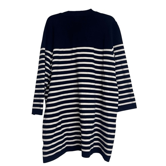 Tuckernuck Navy and White Striped Knit Liv Longline Cardigan Preppy Nautical XXL - Picture 5 of 10